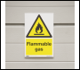 Sealey SS59V10 Worksafe® Flammable Gas Safety Sign, Self-Adhesive Vinyl - Pack of 10