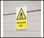 Sealey SS59V1 Worksafe® Flammable Gas Safety Sign - Self-Adhesive Vinyl