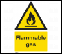 Sealey SS59V1 Warning Safety Sign - Flammable Gas - Self-Adhesive Vinyl