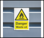 Sealey SS60V1 Worksafe® Danger Waste Oil Safety Sign - Self-Adhesive Vinyl