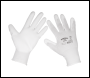 Sealey SSP50L/6 Worksafe® White Precision Grip Gloves, Large - Pack of 6 Pairs