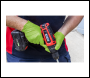 Sealey SSP54L Diamond Grip Extra-Thick Nitrile Powder-Free Gloves, Hi-Vis Green, Large - Pack of 50