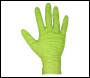 Sealey SSP54L Diamond Grip Extra-Thick Nitrile Powder-Free Gloves, Hi-Vis Green, Large - Pack of 50