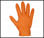 Sealey SSP56L Diamond Grip Extra-Thick Nitrile Powder-Free Gloves, Orange, Large - Pack of 50