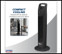 Sealey STF30 30 inch  Oscillating Tower Fan 3-Speed 230V