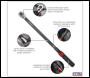 Sealey STW905B Premier Black Torque Wrench Micrometer 1/2 inch Sq Drive Calibrated 60-330Nm