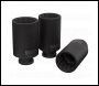 Sealey SX051 Impact Hub Nut Socket Set 1/2 inch Sq Drive 12-Point 3pc