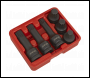 Sealey SX052 Impact Spline Socket Bit Set 1/2 inch Sq Drive 6pc
