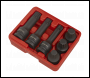 Sealey SX052 Impact Spline Socket Bit Set 1/2 inch Sq Drive 6pc