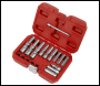 Sealey SX4031 Glow Plug Socket Set 18pc 1/4 inch Sq & 3/8 inch Sq Drive