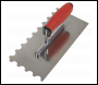 Sealey T6701 Stainless Steel Semicircle Tooth Trowel with Rubber Handle & Aluminium Foot 270mm