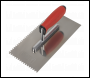 Sealey T7804 Stainless Steel 4mm Notched Trowel with Rubber Handle 270mm