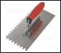 Sealey T7808 Stainless Steel 8mm Notched Trowel with Rubber Handle 270mm