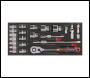 Sealey TBT42 Socket Set with Tool Tray 1/2 inch Sq Drive 22pc