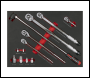 Sealey TBT45 Ratchet, Torque Wrench, Breaker Bar & Socket Adaptor Set with Tool Tray 3/8 inch Sq & 1/2 inch Sq Drive 12pc