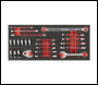 Sealey TBT50 Stubby Combination, TRX-Star* & Crow's Foot Spanner Set with Tool Tray 24pc