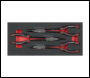 Sealey TBT58 Long Needle Nose Pliers Set with Tool Tray 3pc