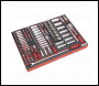 Sealey TBTP02 Tool Tray with Socket Set 91pc 1/4 inch , 3/8 inch  & 1/2 inch Sq Drive