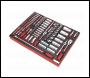 Sealey TBTP02 Tool Tray with Socket Set 91pc 1/4 inch , 3/8 inch  & 1/2 inch Sq Drive