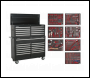 Sealey TBTPBCOMBO4 Tool Chest Combination 23 Drawer with Ball-Bearing Slides - Black with 446pc Tool Kit