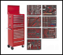 Sealey TBTPCOMBO1 Tool Chest Combination 14 Drawer with Ball-Bearing Slides - Red & 446pc Tool Kit