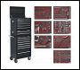 Sealey TBTPCOMBO2 Tool Chest Combination 14 Drawer with Ball-Bearing Slides - Black & 446pc Tool Kit