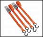 Sealey TD0540S2 Ratchet Straps 25mm x 4m Polyester Webbing with S-Hooks 500kg Breaking Strength - Pair
