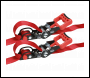 Sealey TD1202SR Slide Ratchet Strap 32mm x 3m Polyester Webbing with S-Hooks 1200kg Breaking Strength