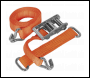 Sealey TDRWS Car Transporter Ratchet Strap 50mm x 3m Steel Wheel - Single 4500kg Breaking Strength