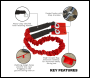 Sealey TH5002 Tow Rope 5000kg Rolling Load Capacity