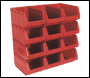 Sealey TPS412R Plastic Storage Bin 210 x 355 x 165mm - Red Pack of 12