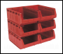 Sealey TPS56R Plastic Storage Bin 310 x 500 x 190mm - Red Pack of 6