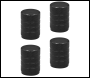 Sealey VCB4 Aluminium Valve Cap 4pc - Black Anodised