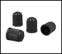 Sealey VCP4 Plastic Valve Caps 4pc - Black