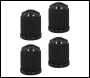 Sealey VCP4 Plastic Valve Caps 4pc - Black
