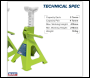 Sealey VS2002HV Ratchet Type Axle Stands (Pair) 2 Tonne Capacity per Stand - Hi-Vis Green