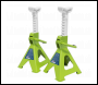 Sealey VS2002HV Ratchet Type Axle Stands (Pair) 2 Tonne Capacity per Stand - Hi-Vis Green