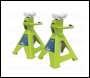 Sealey VS2002HV Ratchet Type Axle Stands (Pair) 2 Tonne Capacity per Stand - Hi-Vis Green