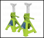 Sealey VS2002HV Ratchet Type Axle Stands (Pair) 2 Tonne Capacity per Stand - Hi-Vis Green