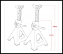 Sealey VS2002OR Ratchet Type Axle Stands (Pair) 2 Tonne Capacity per Stand - Orange