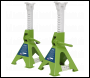 Sealey VS2003HV Ratchet Type Axle Stands (Pair) 3 Tonne Capacity per Stand - Hi-Vis Green
