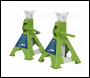 Sealey VS2003HV Ratchet Type Axle Stands (Pair) 3 Tonne Capacity per Stand - Hi-Vis Green