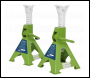 Sealey VS2003HV Ratchet Type Axle Stands (Pair) 3 Tonne Capacity per Stand - Hi-Vis Green