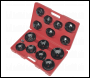 Sealey VS7003 Oil Filter Cap Wrench Set 15pc