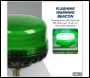 Sealey WB951LEDG Warning Beacon with 12mm Bolt Fixing 36W SMD LED 12/24V - Green