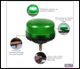 Sealey WB951LEDG Warning Beacon with 12mm Bolt Fixing 36W SMD LED 12/24V - Green
