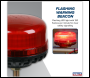 Sealey WB951LEDR Warning Beacon with 12mm Bolt Fixing 36W SMD LED 12/24V - Red