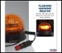 Sealey WB954LED Warning Beacon with Magnetic Base 20W SMD LED 12/24V