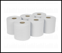 Sealey WHT150 Paper Roll White 2-Ply Embossed 150m Pack of 6