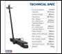 Sealey YAJ15-30LE Viking Long Reach/Low Profile Air Operated Telescopic Jack 15-30 Tonne